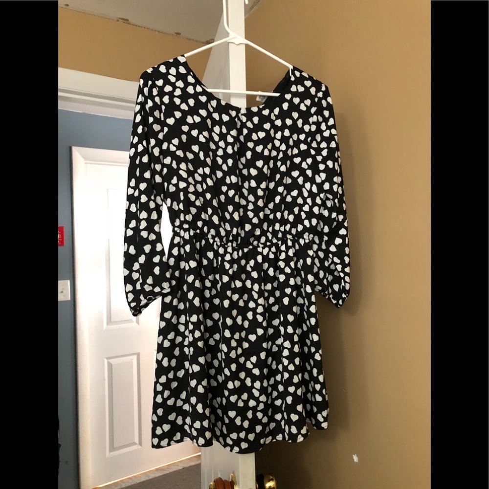 Black with white hearts dress